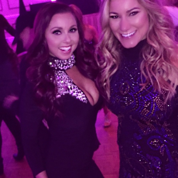 Miss Circle black beaded dress. Size M - Picture 2 of 3